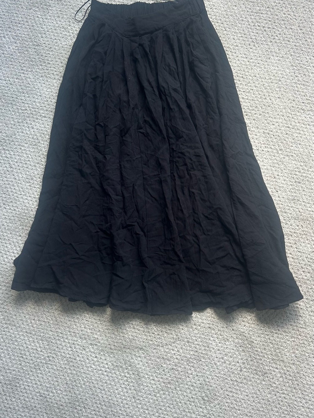 Women's Black Maxi Skirt - Flowing A-Line Style